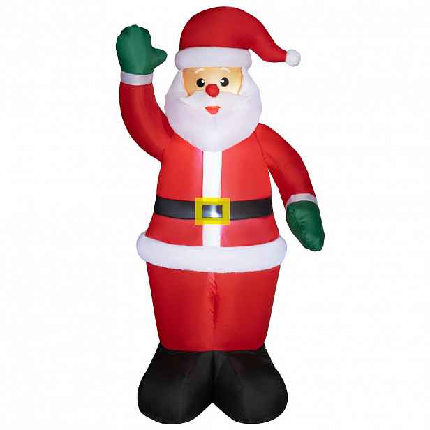 Outsunny NAFUKOVACÍ vánoční dekorace 1,84 m Santa Claus s LED osvětlením zahradní dekorace
