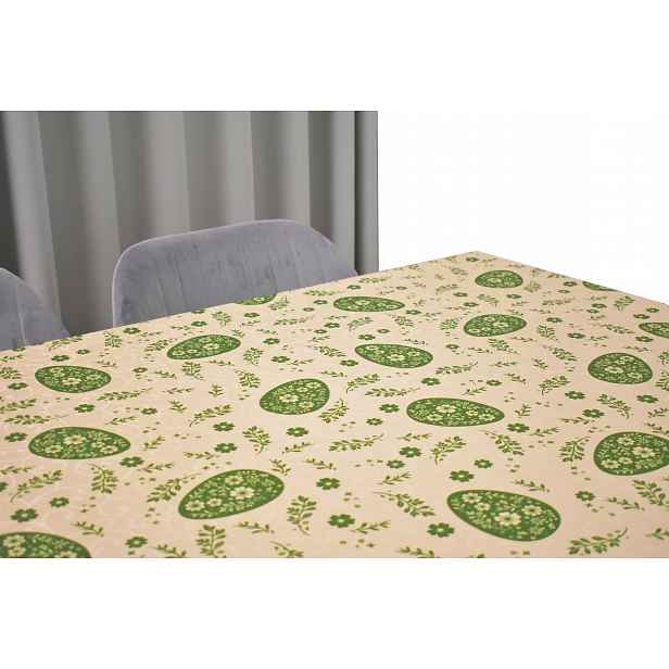 Skvrnitý Ubrus 100X200 CM Béžová Písanka Zelená Velikonoce Vánoce