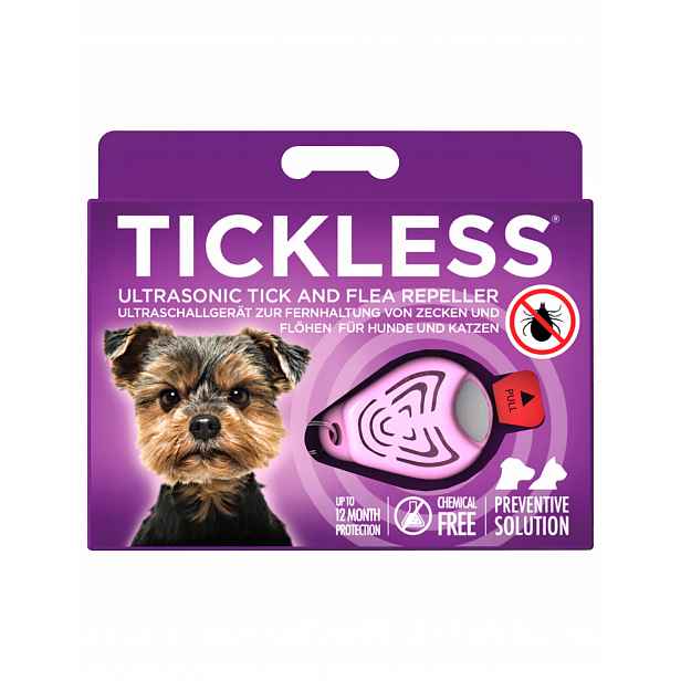 Tickless Pet Ochranné zařízení proti klíšťatům pro psy, růžové