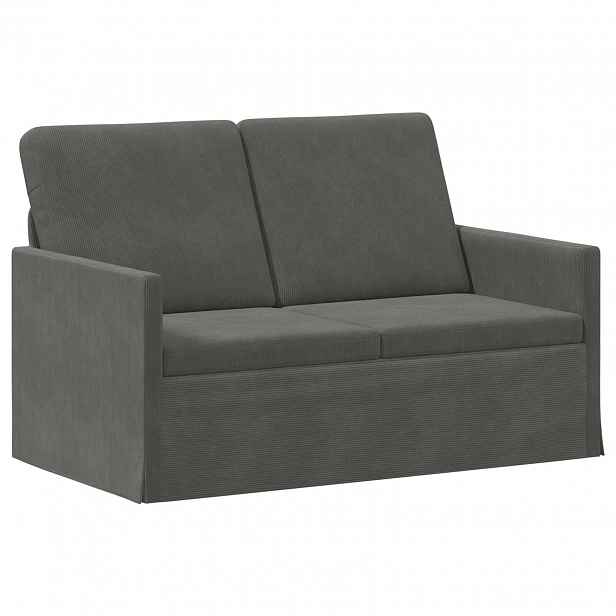 vidaXL Pohovka pro 2 osoby Tmavě šedá 130 x 81 x 82 cm Žebrovaná látka