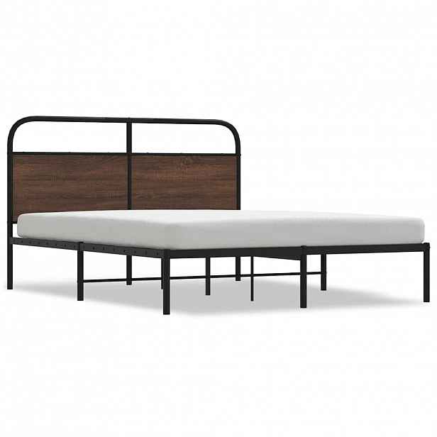 vidaXL Rám postele bez matrace 150x200 cm hnědý dub kompozitní dřevo