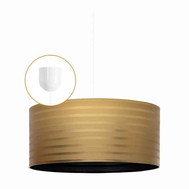 Závěsná lampa Cerlux Zlato Černá s pruhovaným stínítkem 35 cm Klosz 1x E27
