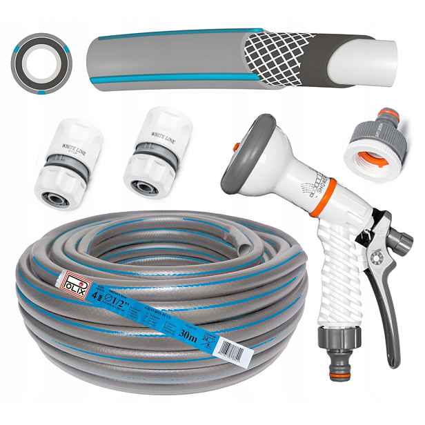 Hadice 1/2" 30 m 4 Vrstvy Sada Pistole Spojky Bradas
