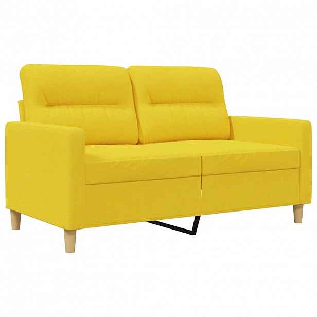 vidaXL 2místná pohovka světle žlutá 120 cm textil