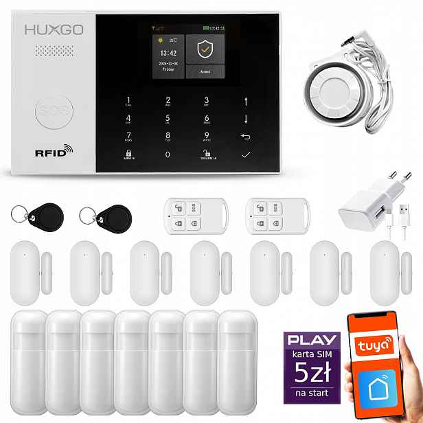 Bezdrátový alarm WiFi Gsm 4G, Tuya, sada alarmu Huxgo HXA005 D7D7