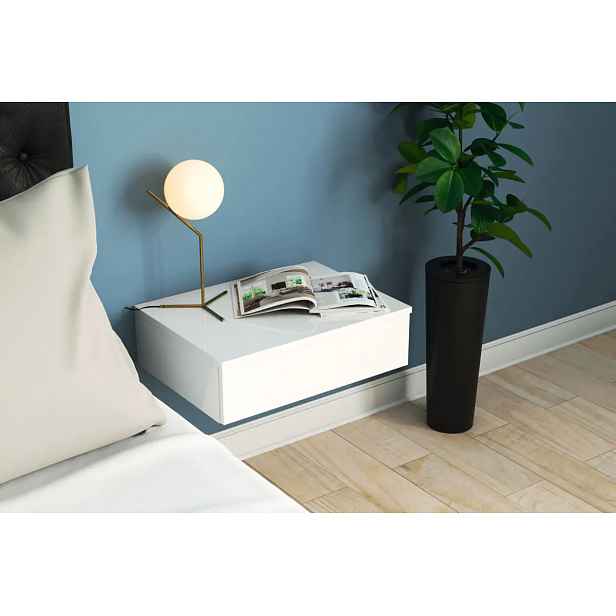 Casarredo Noční stolek EMERSON - bílý lesk