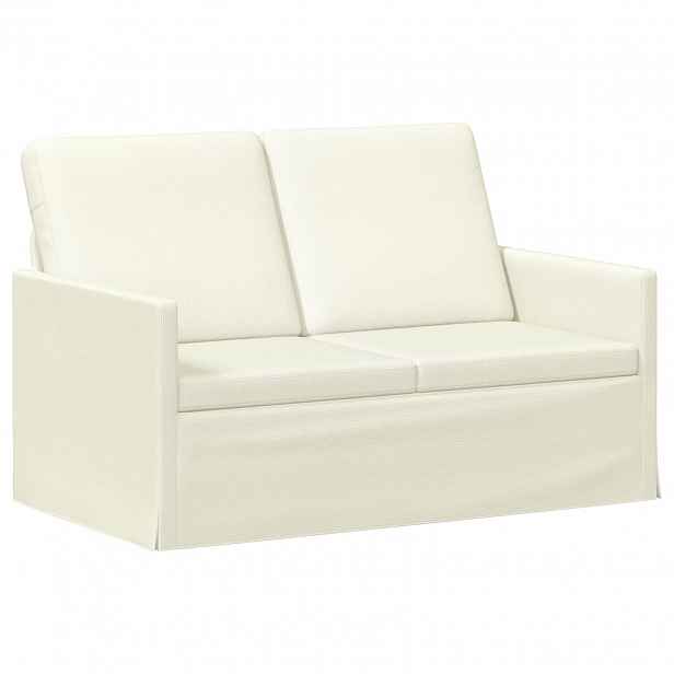 vidaXL Pohovka pro 2 osoby Krémová 130 x 81 x 82 cm Žebrovaná látka