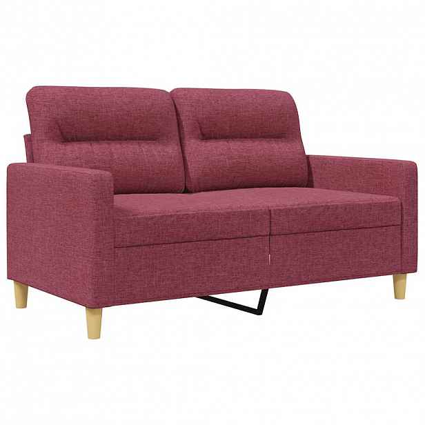 vidaXL 2místná pohovka vínová 120 cm textil