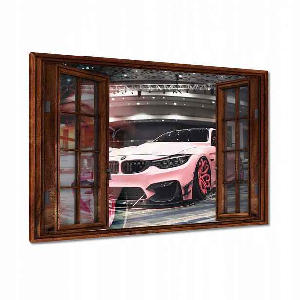 Obrazy 90x60 Růžové Bmw Auto Laski