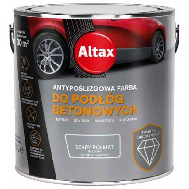 Altax Protiskluzová Barva Na Betonové Podlahy 2,5L Šedá Polomatná 7040
