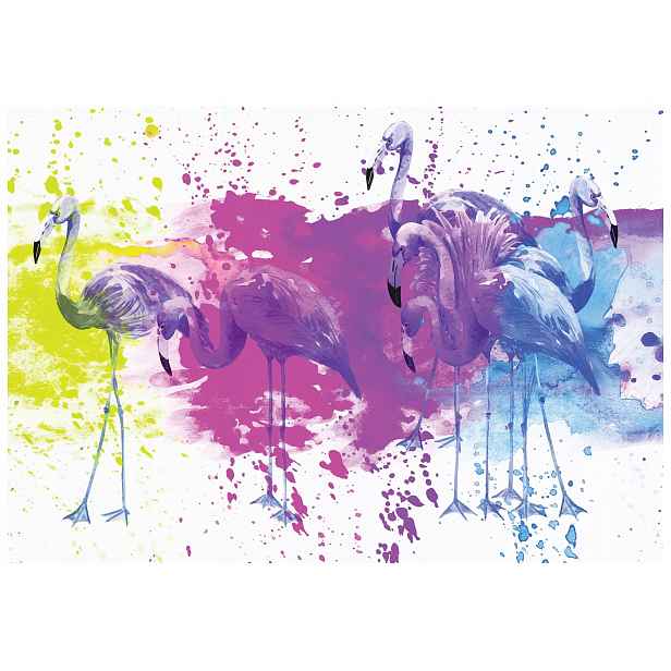 Fototapeta Plameňáci abstrakce růžová vinylová 368x280 Barevný design lepidlo
