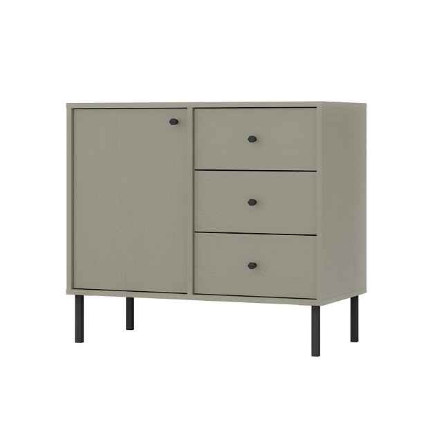 MASSENO KOMODA TORINO, 84/74/41 cm se 3 zásuvkami, počet dvířek: 1, světle zelená