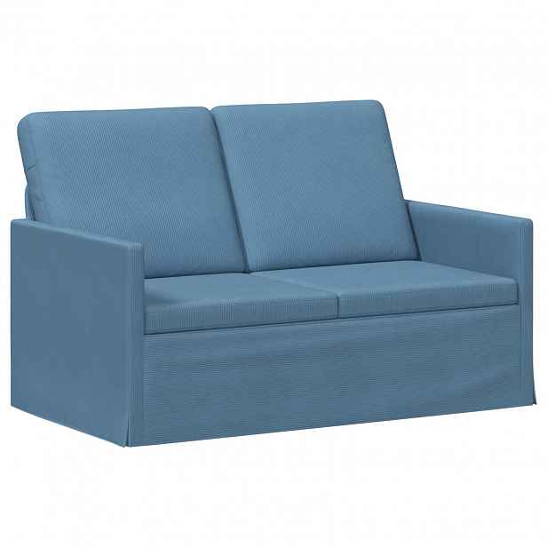 vidaXL Pohovka pro 2 osoby Modrá 130 x 81 x 82 cm Žebrovaná látka