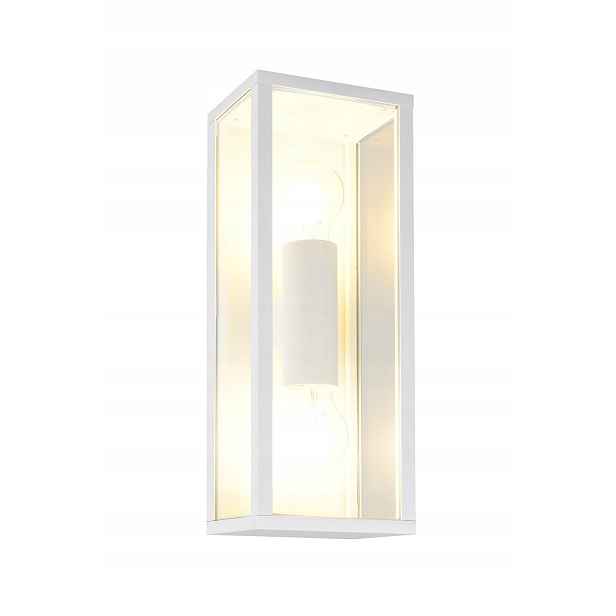 Venkovní nástěnné svítidlo industriální bílé obdélníkové 2xE27 10W Koriel Trio