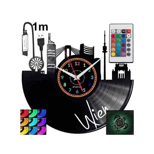 Wien Dárek Originální dekorace do domu Hodiny z vinylové desky