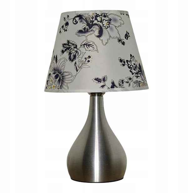 Noční lampa, dotyková, s Led stínítkem, stříbrná