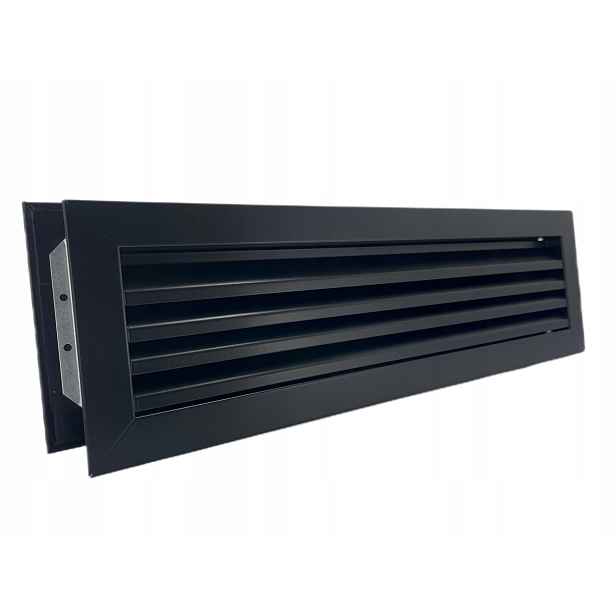 Kovové dveřní mřížky černé, komplet 50x11