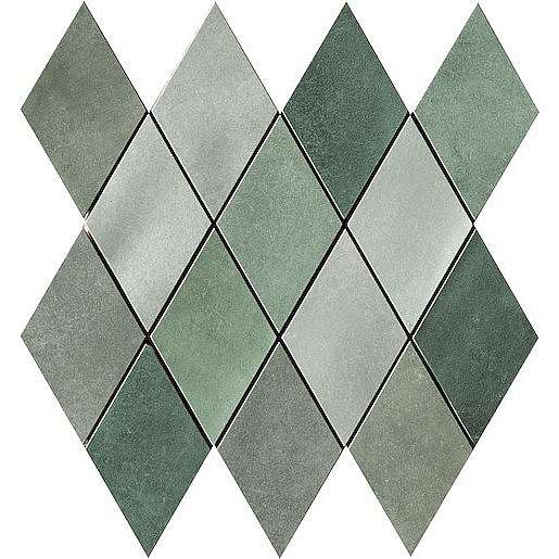 Mozaika Cir Materia Prima mix green rombo 25x25 cm lesk 1069906