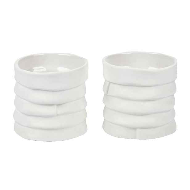Porcelánové svícny v sadě 2 ks Ribbon – Mette Ditmer Denmark
