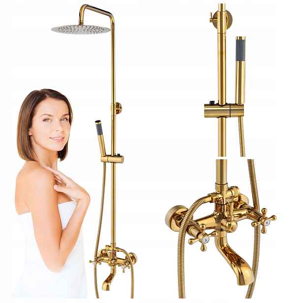Sprchový Set Na Omítku Camilla Retro 1197G Zlatý