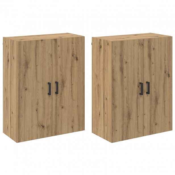 vidaXL Nástěnná skříň 2 ks Artisanový dub 69,5 x 34 x 90 cm