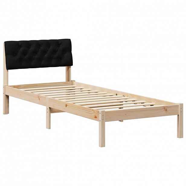 vidaXL Rám postele Hnědo-černá 75 x 190 cm Masivní borovicové dřevo