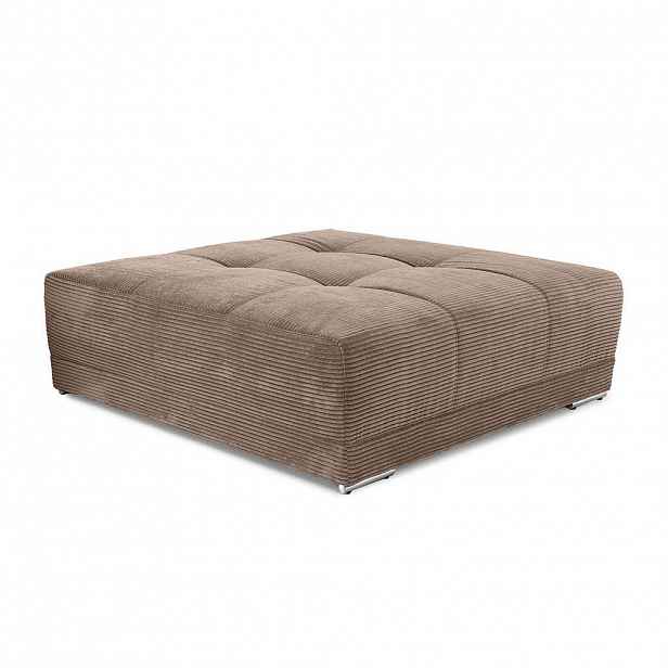 luma-home ČALOUNĚNÁ STOLIČKA XXL s pružinovým jádrem, šířka 120 cm, hloubka 120 cm, výška 39 cm (hodí se k pohovce BIG-SOFA), manšestr hnědý taupe / 1