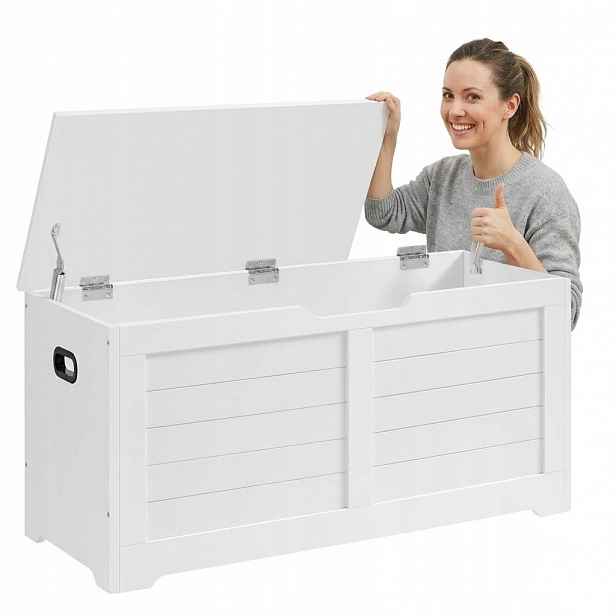 Úložný box Lavička s úložným prostorem 100 cm Bílá