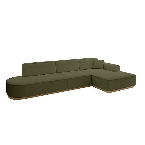 ALTDECOR ROHOVÁ SEDAČKA s otomanem, pravá IREA-L2-v2 327x165x80 Zelená Buklé