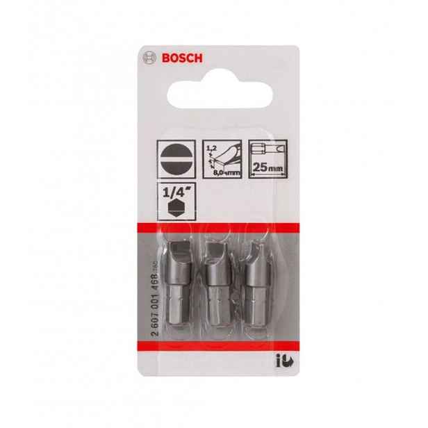 Bosch - Sada bitů S1,2x8, délka 25 mm, 3 ks 2607001468