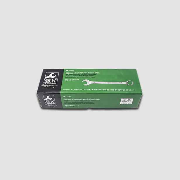 GK TOOLS Sada očkoplochých klíčů, chrom 24 dílů | 6-32 mm, textilní obal