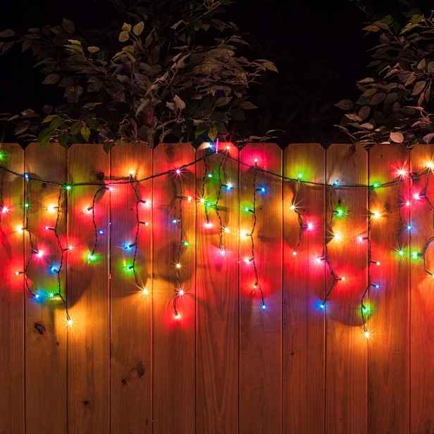 Led vánoční světelný závěs, 3x0,6m, Rgb barva světla, IP44, 144 Led, 8 funk
