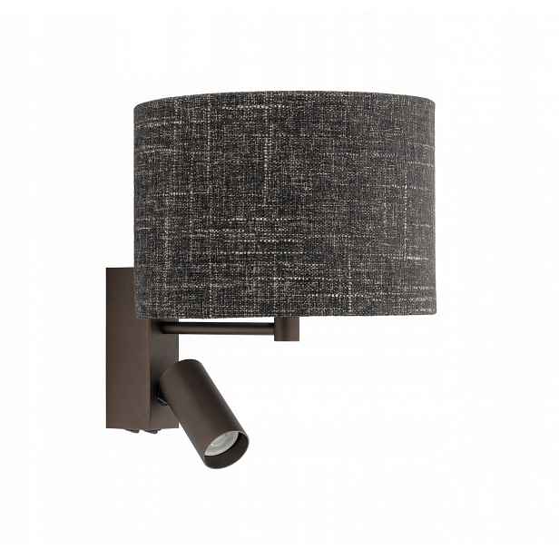 Nástěnná lampa Amarela A černá melanžová 1xE27 1xGU10 Lampička Ložní Nastavitelná