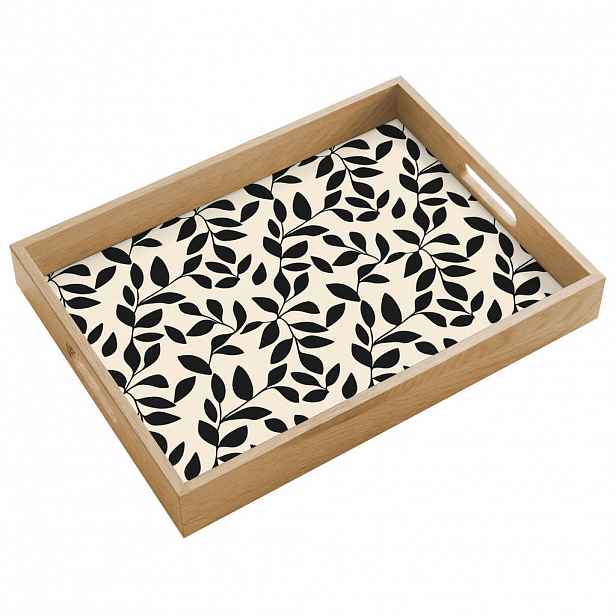 OnlyWow SERVÍROVACÍ PODNOS Elegantní - vzorované - černé - béžové 40x30 cm