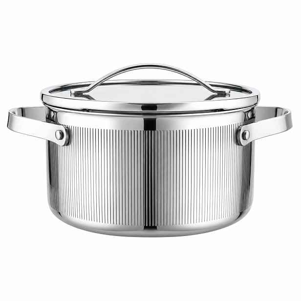 Hrnec Vcasa Velora 20 cm Ocel 304 Tri-ply Indukční víko Odcezení 3 L