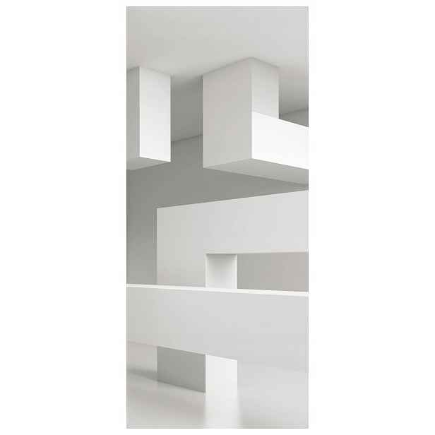 Tapeta Bílé Hladké Bloky minimalismus loft 91x211 Moderní design lepidlo