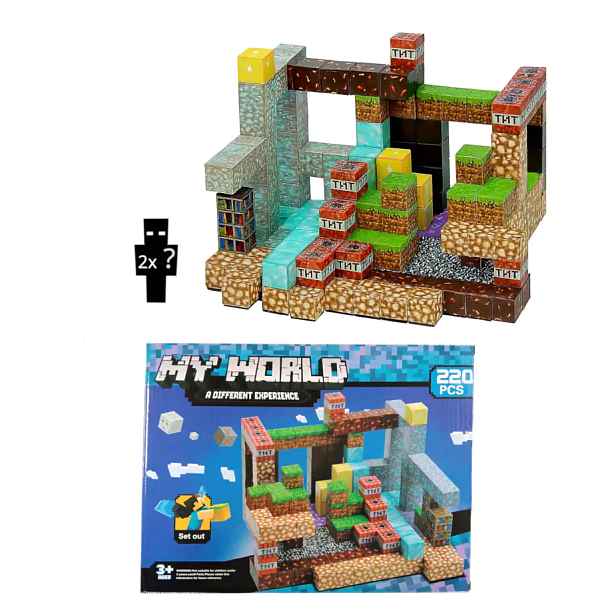 Toybit Velká magnetická stavebnice Minecraft Iron Diamond Gold TNT MSTB2297