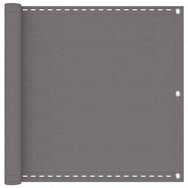 vidaXL Balkonová clona Světle šedá 75 x 400 cm HDPE a hliník