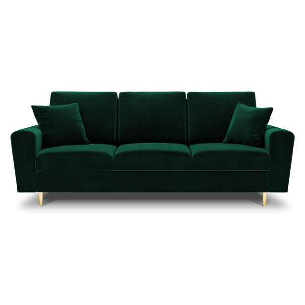 Zelená sametová rozkládací/s úložným prostorem pohovka 235 cm Kyoto – Cosmopolitan Design