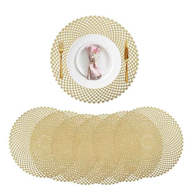 Zlaté Podložky Kulaté 6 Ks 38 CM Pvc Protiskluzové, Omyvatelné