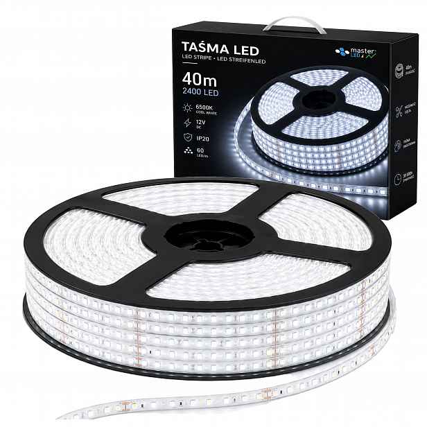 Led pásek Premium 40 m 2400led 6500k IP20 oboustranný Nebliká výp2