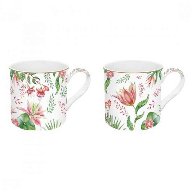 Sada 2 hrnků, porcelán, 300 ml, "Botanique Chic" - Easy Life