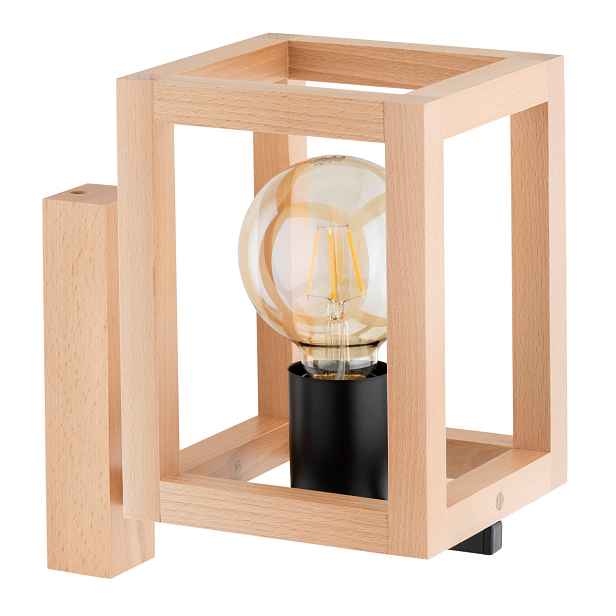 Skandinávské dřevěné nástěnné svítidlo z přírodního dřeva, černé, do ložnice Alfa