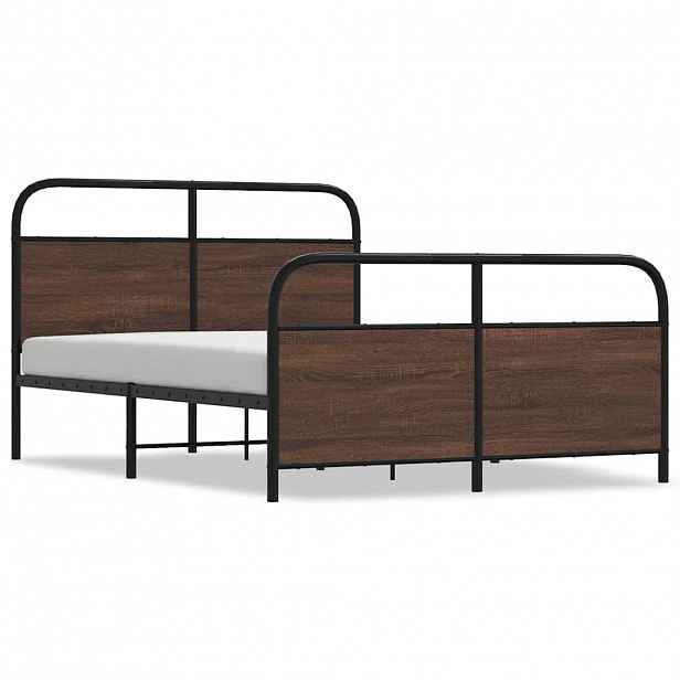 vidaXL Rám postele bez matrace 120x190 cm hnědý dub kompozitní dřevo