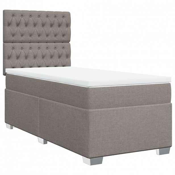 vidaXL Box spring postel s matrací taupe 90x190 cm textil
