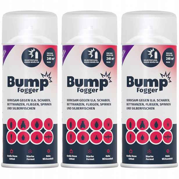Bump Fogger Kouřová bomba na štěnice, mol, blechy, švábi, rybičky 3x400 ml