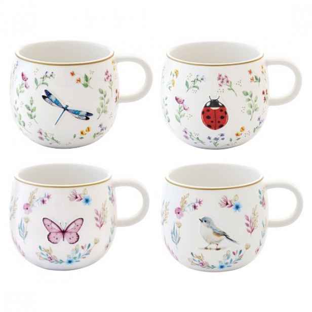 Hrnek, porcelán, 400 ml, reliéfní design, "Fancy Garden" - Easy Life