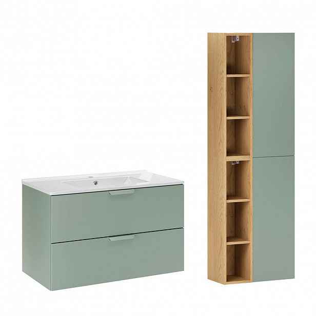Petits-meubles KOUPELNOVÝ NÁBYTEK 81cm Oria 2er-Set Zelená