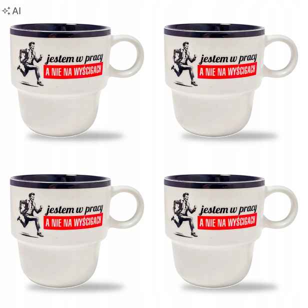 Set 4x Hrnek ve stylu Prl Jsem v práci a ne na závodech dárek