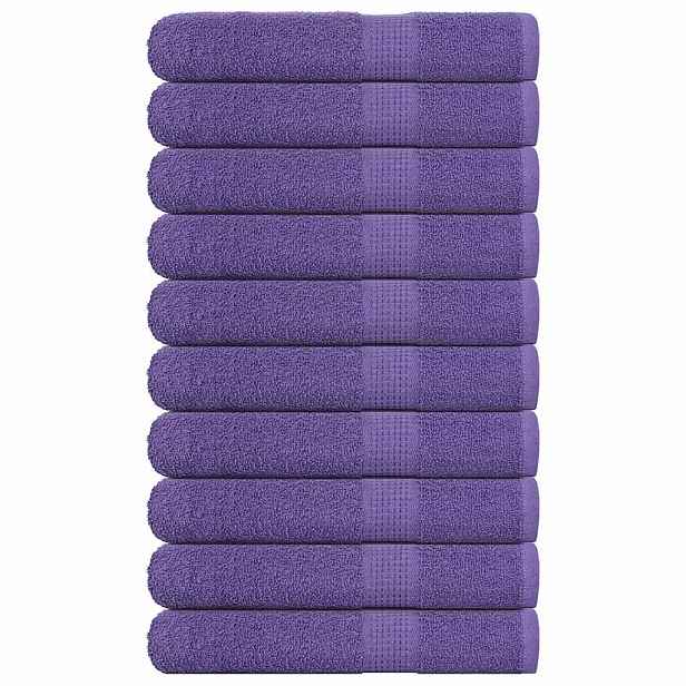 vidaXL Ručníky FROGN 10 ks fialové 100x200 cm 360 g/m²